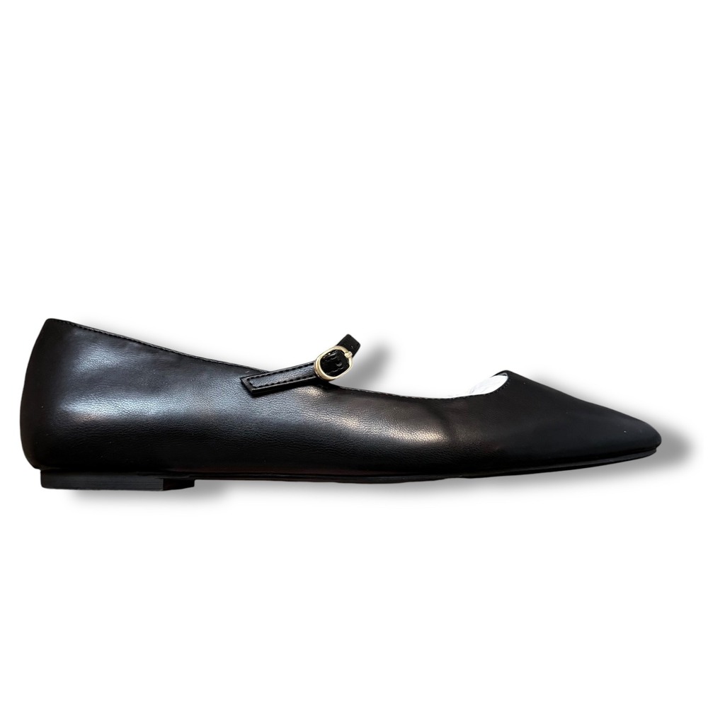 JustFab Ellidy Black Pointed Toe Mary Jane Flats Women Size 8.5 - Picture 2 of 16